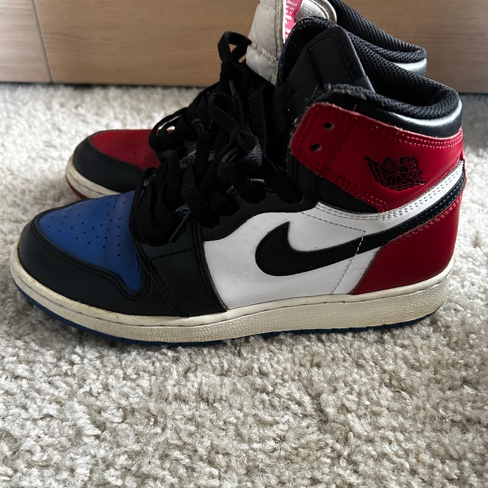 Nike Air Black, Red, and Blue High-Tops - Picture 2 of 5